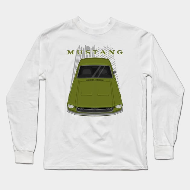 Ford Mustang Fastback 1968 - Lime Gold Long Sleeve T-Shirt by V8social